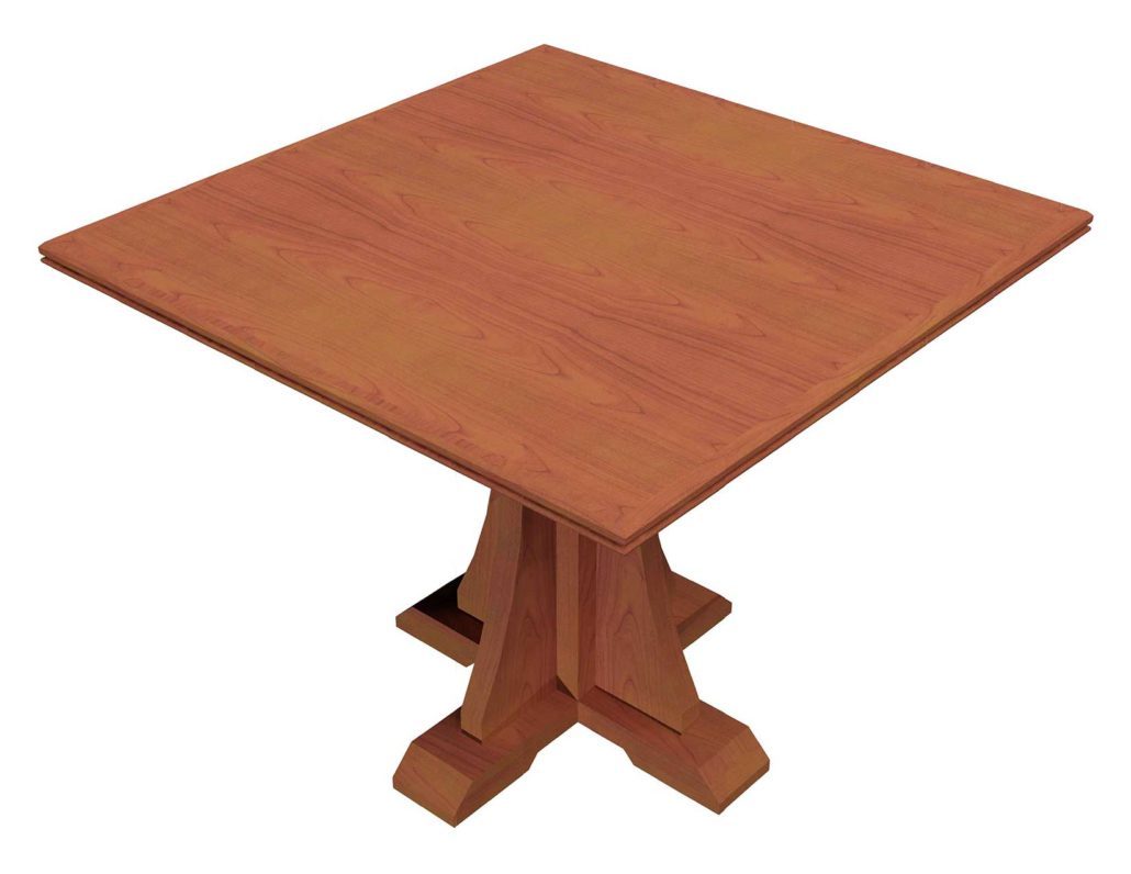 Prairie Rose Pedestal Table Square